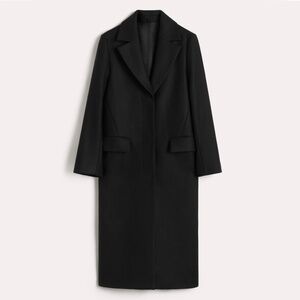 TOTEME Shearling Collar Wool Coat in Black Size 40 / US 8